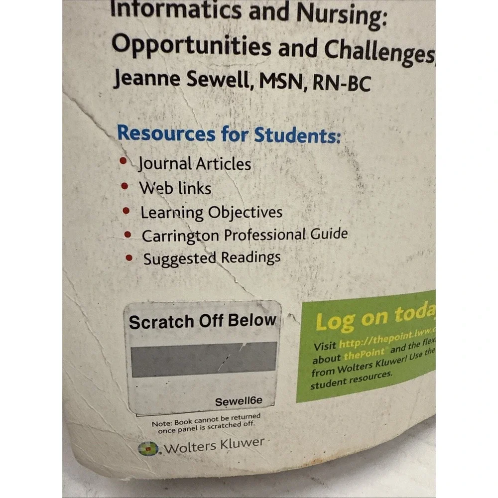 Informatics & Nursing Paperback, by Sewell Jeanne 2019, 6th Ed., Includes Code